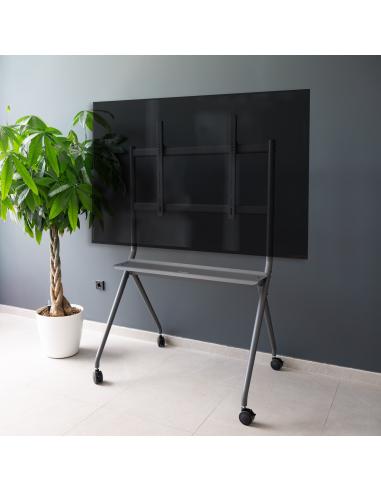 SOPORTE DE SUELO CON RUEDA TV 50-86 CON BANDEJA 1047X192 TOOQ GRIS FS20205M-B