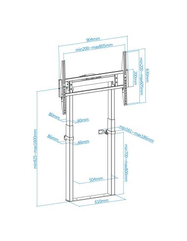 SOPORTE SUELO FIJO ELECTRICO TITAN 55-100 TOOQ FSM01-B