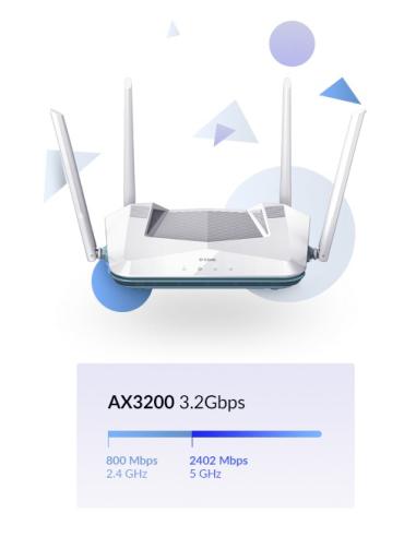 ROUTER D-LINK R32 WIFI6 AX3200 EAGLE PRO 2402MBPS VOICE CONTROL (GOOGLEALEXA)