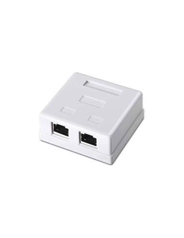 ROSETA DE SUPERFICIE RJ45 CAT.6 UTP 2 TOMAS BLANCO AISENS A139-0302
