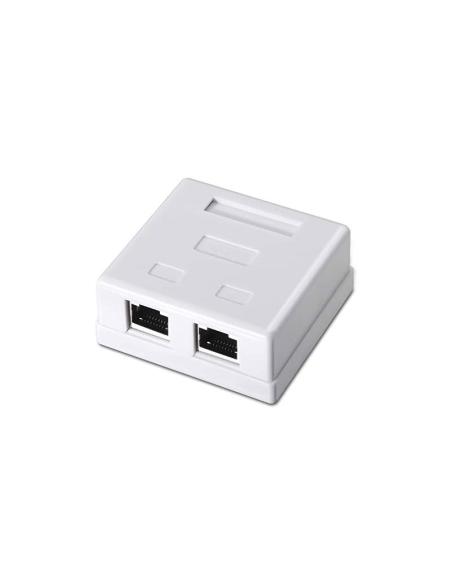 ROSETA DE SUPERFICIE RJ45 CAT.6 UTP 2 TOMAS BLANCO AISENS A139-0302