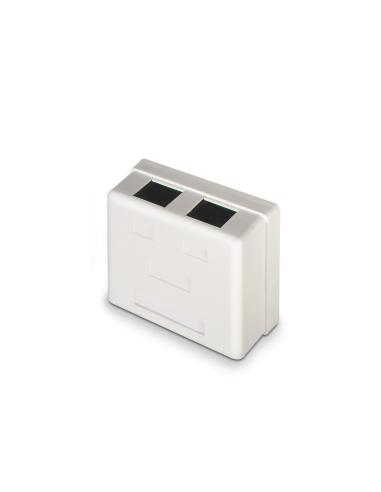 ROSETA DE SUPERFICIE RJ45 CAT.6 UTP 2 TOMAS BLANCO AISENS A139-0302