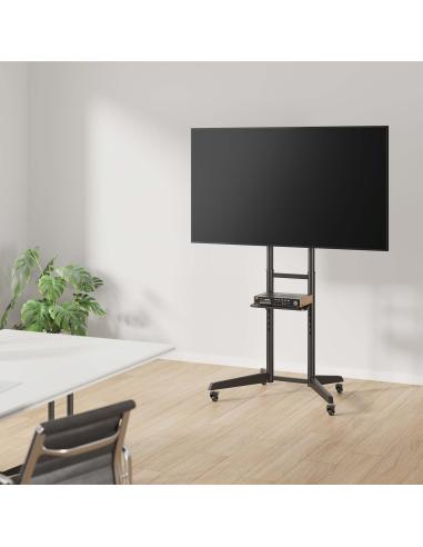 SOPORTE DE SUELO ECO RUEDA DVD MONITOR TV 50KG DE 37-70 NEGRO AISENS FT70TE-211