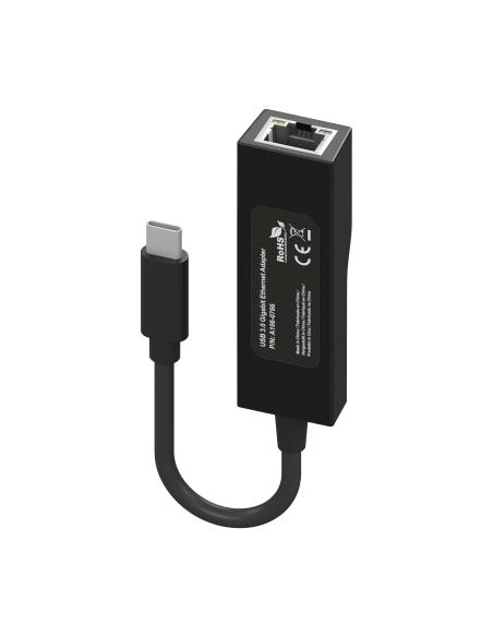CONVERSOR USB 3.1 GEN1 USB-C A ETHERNET GIGABIT NEGRO 11CM AISENS A109-0765
