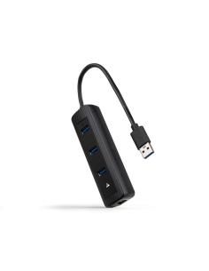 CONVERSOR USB3.0 A ETHERNET 3XUSB3.0 USB-AM-RJ45 NANOCABLE 10.16.4604