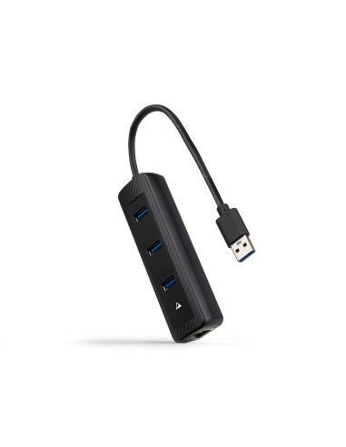 CONVERSOR USB3.0 A ETHERNET 3XUSB3.0 USB-AM-RJ45 NANOCABLE 10.16.4604