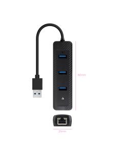 CONVERSOR USB3.0 A ETHERNET 3XUSB3.0 USB-AM-RJ45 NANOCABLE 10.16.4604 2