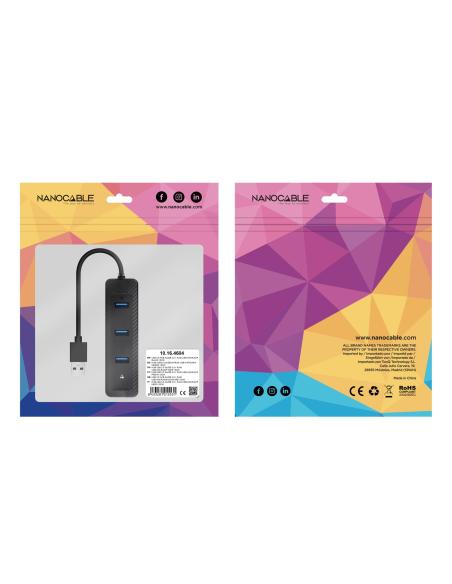 CONVERSOR USB3.0 A ETHERNET 3XUSB3.0 USB-AM-RJ45 NANOCABLE 10.16.4604