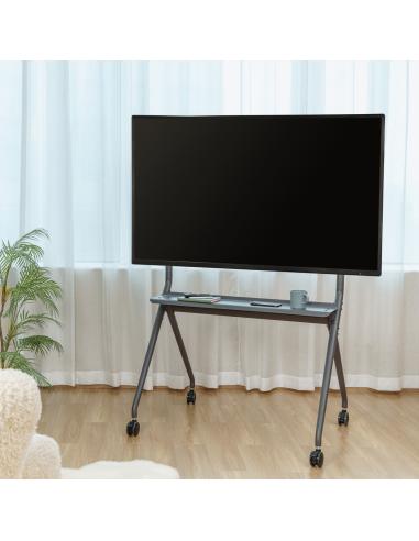 SOPORTE SUELO RUEDA BANDEJA PANTALLA 120KG 50-86 NEGRO AISENS FT86FE-143