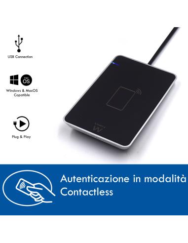 LECTOR TARJETAS INTELIGENTE EWENT USB SIN CONTACTO NFC / EW1053