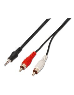 CABLE AUDIO ESTEREO JACK 3.5M-2XRCAM NEGRO 1.5M AISENS A128-0147