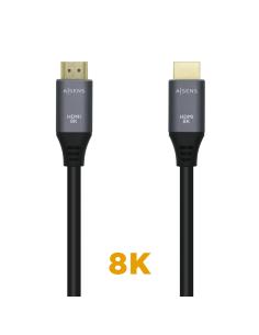 CABLE HDMI V2.1 8K 60HZ 48GBPS AM-AM GRIS NEGRO 1.5M AISENS A150-0427 2