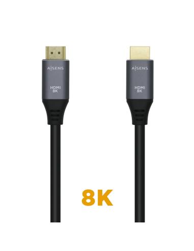 CABLE HDMI V2.1 8K 60HZ 48GBPS AM-AM GRIS NEGRO 1.5M AISENS A150-0427