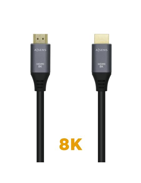 CABLE HDMI V2.1 8K 60HZ 48GBPS AM-AM GRIS NEGRO 1.5M AISENS A150-0427