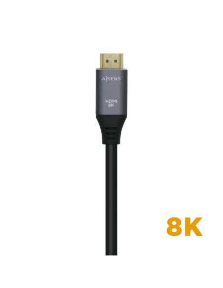 CABLE HDMI V2.1 8K 60HZ 48GBPS AM-AM GRIS NEGRO 1.5M AISENS A150-0427