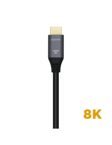 CABLE HDMI V2.1 8K 60HZ 48GBPS AM-AM GRIS NEGRO 1.5M AISENS A150-0427