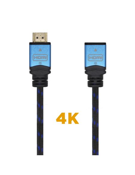 CABLE HDMI V2.0 PROLONGADOR 4K60HZ 18GBPS AM-AH NEGRO AZUL 1.0M AISENS A120-0452