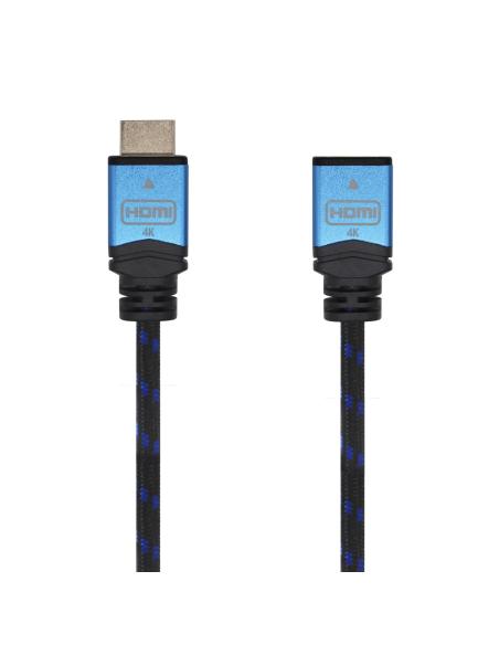 CABLE HDMI V2.0 PROLONGADOR 4K60HZ 18GBPS AM-AH NEGRO AZUL 2.0M AISENS A120-0453