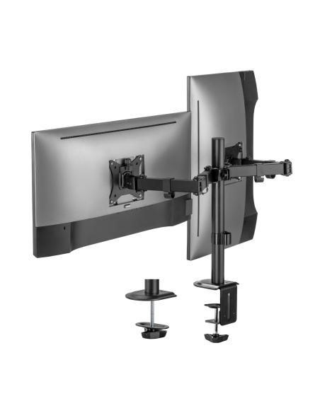 SOPORTE MESA GIRA INCL MONITOR TV 9KG 2 BRAZOS 17-32 NEGRO AISENS DT32TSR-149