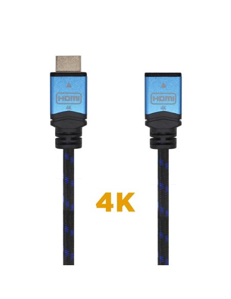 CABLE HDMI V2.0 PROLONGADOR 4K60HZ 18GBPS AM-AH NEGRO AZUL 3.0M AISENS A120-0454