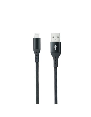 CABLE LIGHTNING A USB AM NEGRO MALLADO 1 M NANOCABLE 10.10.0401-COBK