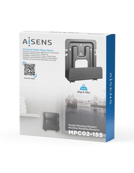 SOPORTE UNIVERSAL PARED MINI PC ROUTER NEGRO AISENS MPC02-155
