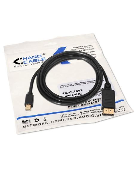 CABLE MINI DP A DISPLAYPORT MINI DPM-DPM 2.0 M NANOCABLE 10.15.2402
