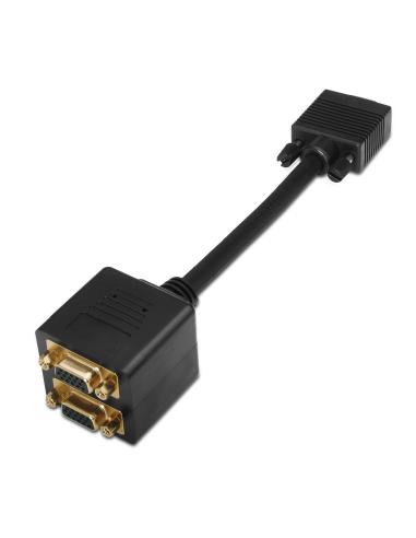 CABLE BIFURCADOR SVGA(3C9) HDB15M-2XHDB15H ORO 20 CM AISENS A113-0080