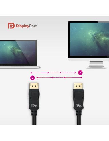 CABLE DISPLAYPORT V1.4 CERTIFICADO VESA DPM-DPM NEGRO 2.0M NANOCABLE 10.15.2502