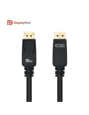 CABLE DISPLAYPORT V1.4 CERTIFICADO VESA DPM-DPM NEGRO 3.0M NANOCABLE 10.15.2503