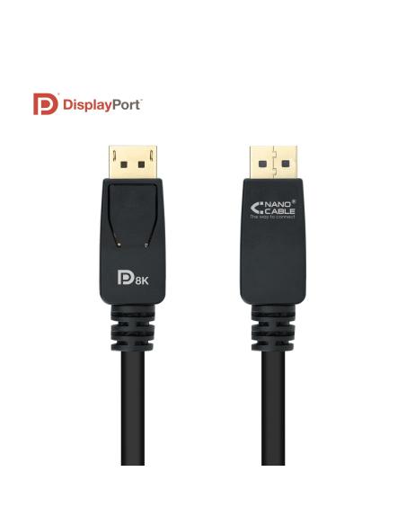 CABLE DISPLAYPORT V1.4 CERTIFICADO VESA DPM-DPM NEGRO 3.0M NANOCABLE 10.15.2503