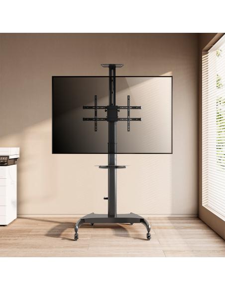 SOPORTE SUELO PANTALLA MANIVELA DVD CAM 50 KG 37-70 NEGRO AISENS FT70TE-169