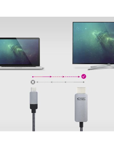 CABLE CONVERSOR USB-CM A HDMIM NEGRO 1.8 M NANOCABLE 10.15.5102