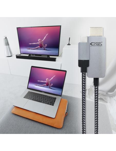 CABLE CONVERSOR USB-CM A HDMIM NEGRO 1.8 M NANOCABLE 10.15.5102