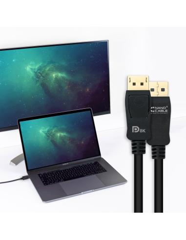 CABLE DISPLAYPORT V1.4 CERTIFICADO VESA DPM-DPM NEGRO 1.5M NANOCA 10.15.2501-L150