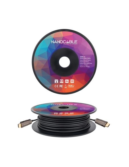 CABLE HDMI V2.0 AOC 4K 60HZ 18GBPS NEGRO 100 M NANOCABLE 10.15.2099