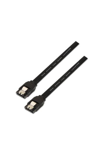 CABLE SATA III DATOS 6G CON ANCLAJES NEGRO 0.5M AISENS A130-0157