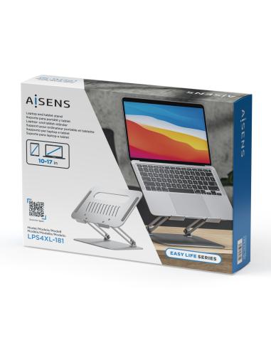 SOPORTE SOBREMESA AJUSTABLE PORTATIL-TABLET XL 10-17 PLATA AISENS LPS4XL-181