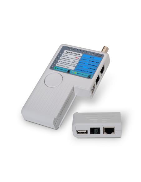 TESTEADOR PARA CABLE RJ11 RJ12 RJ45 USB COAXIAL AISENS A142-0313