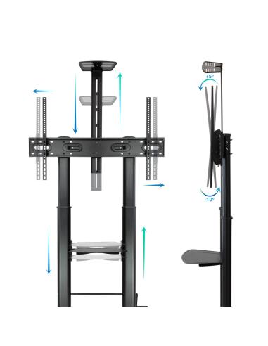 SOPORTE DE SUELO CON RUEDA TV 60-100 REGULABLE ARES TOOQ FS20404HM-B