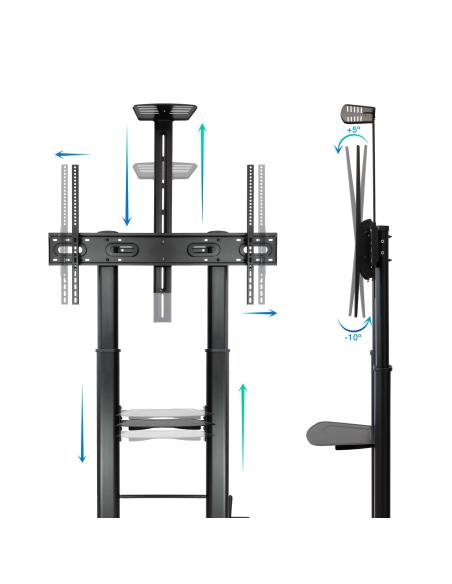 SOPORTE DE SUELO CON RUEDA TV 60-100 REGULABLE ARES TOOQ FS20404HM-B