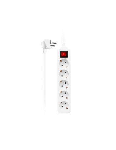 REGLETA ENCHUFES EWENT EW3916 5 TOMAS CON PROTECCION ANTIPICOS BLANCA / CABLE 1,5 M.