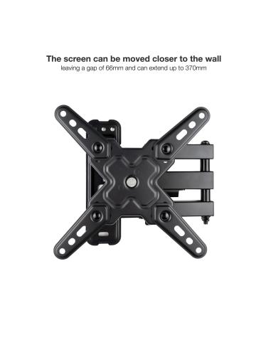 SOPORTE PARED PANTALLAS 13-43 GIRAINCLI NEGRO DOBLE BRAZO TOOQ LP1345TN-B