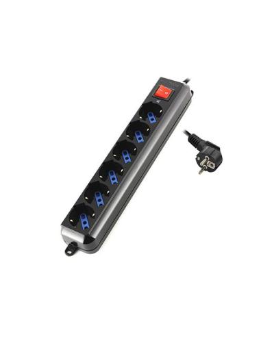 REGLETA EWENT 6 ENCHUFES SHUCO CON PROTECCION E INTERRUPTOR (EW3924)