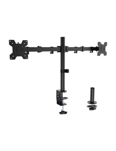 SOPORTE MONITOR MESA GIRA INCLI 10KG 2 BRAZOS 17-32 NEGRO AISENS DT32TSR-279