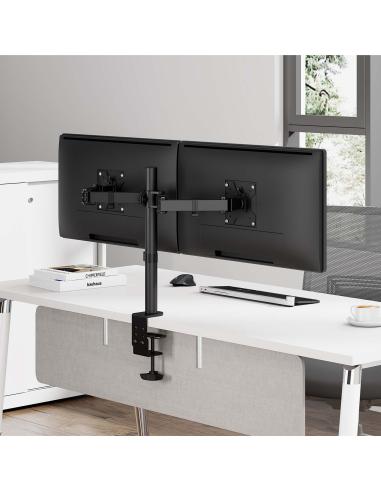 SOPORTE MONITOR MESA GIRA INCLI 10KG 2 BRAZOS 17-32 NEGRO AISENS DT32TSR-279
