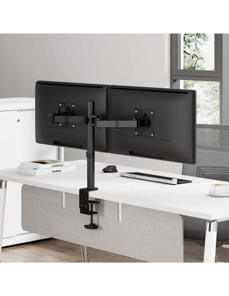 SOPORTE MONITOR MESA GIRA INCLI 10KG 2 BRAZOS 17-32 NEGRO AISENS DT32TSR-279