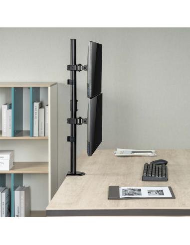 SOPORTE MONITOR TV MESA GIRA INCLI 2 PANTALLA 9KG 17-32 NEGRO AISENS DT32TSR-229
