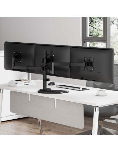 SOPORTE MESA PEANA GIRA INCLI PARA 3 MONITOR 10KG 13-27 NEGRO AISENS DT27TSR-287