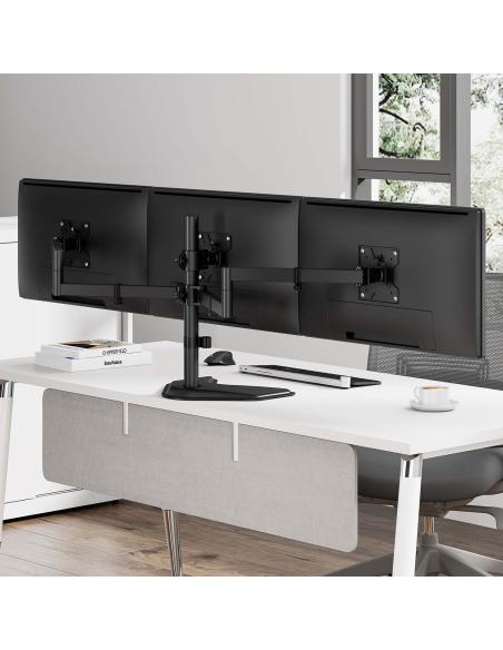 SOPORTE MESA PEANA GIRA INCLI PARA 3 MONITOR 10KG 13-27 NEGRO AISENS DT27TSR-287